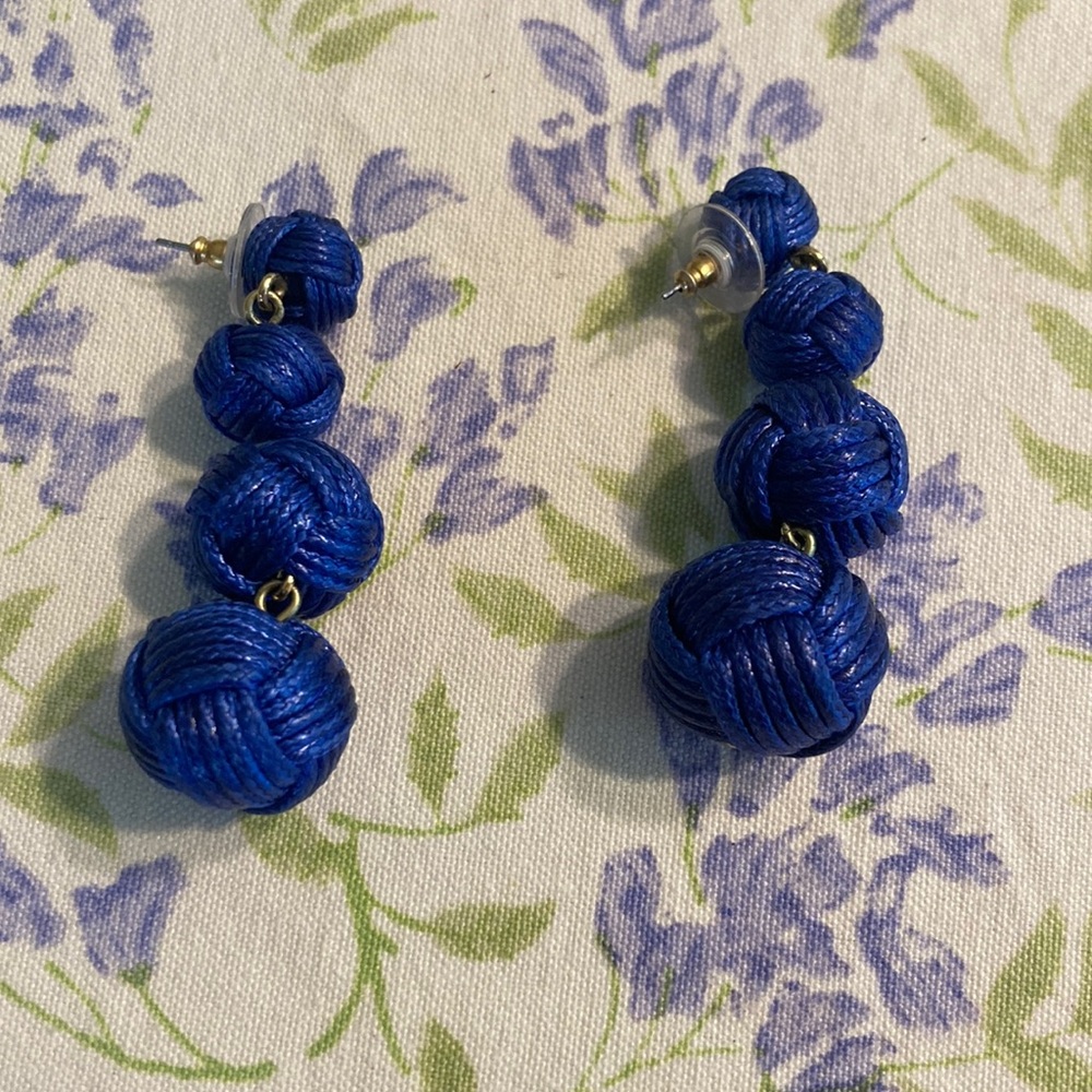 J. Crew Blue Graduated Ball Drop Earrings